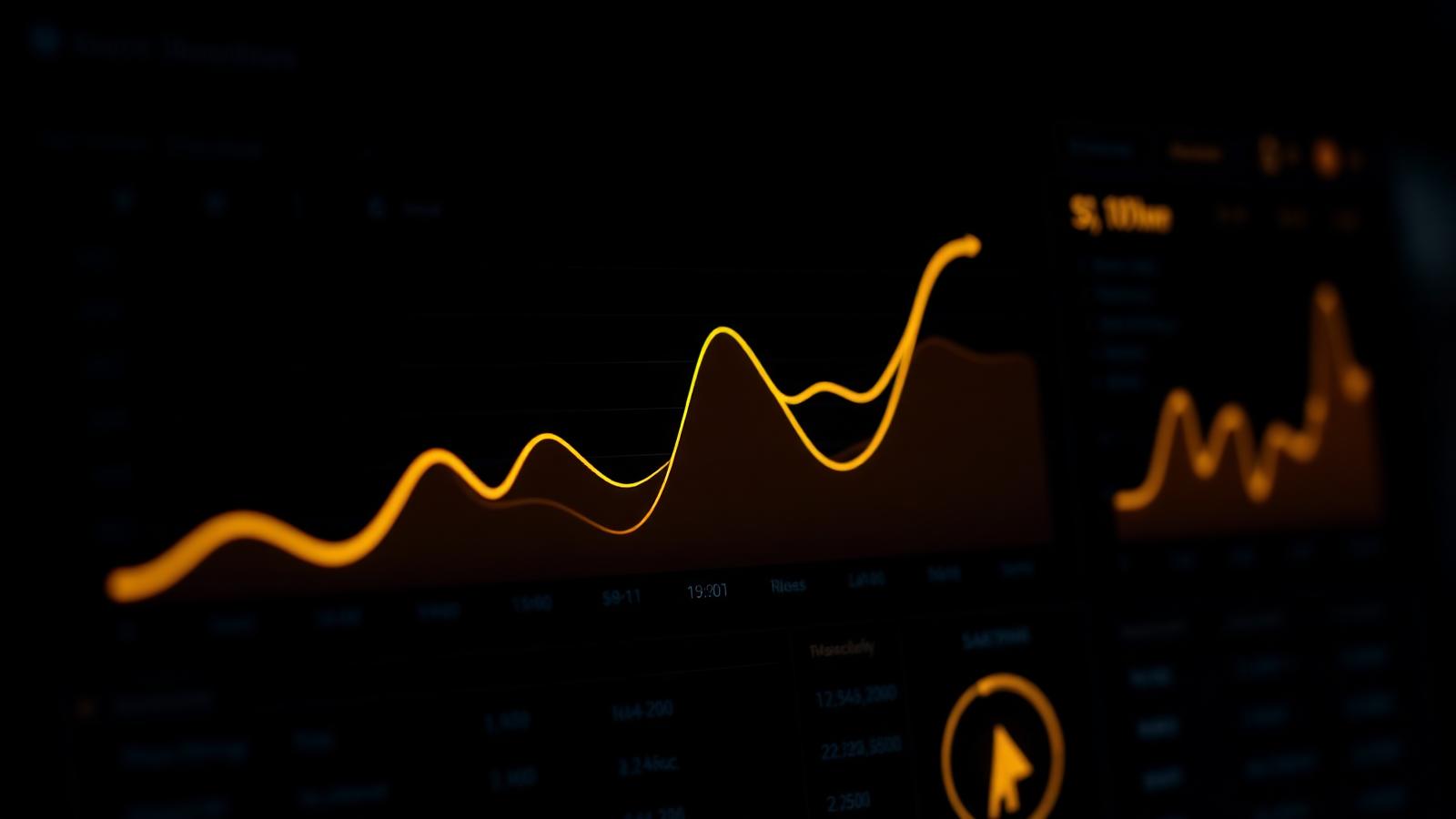 Glowing performance dashboard with rising CPA reduction curve