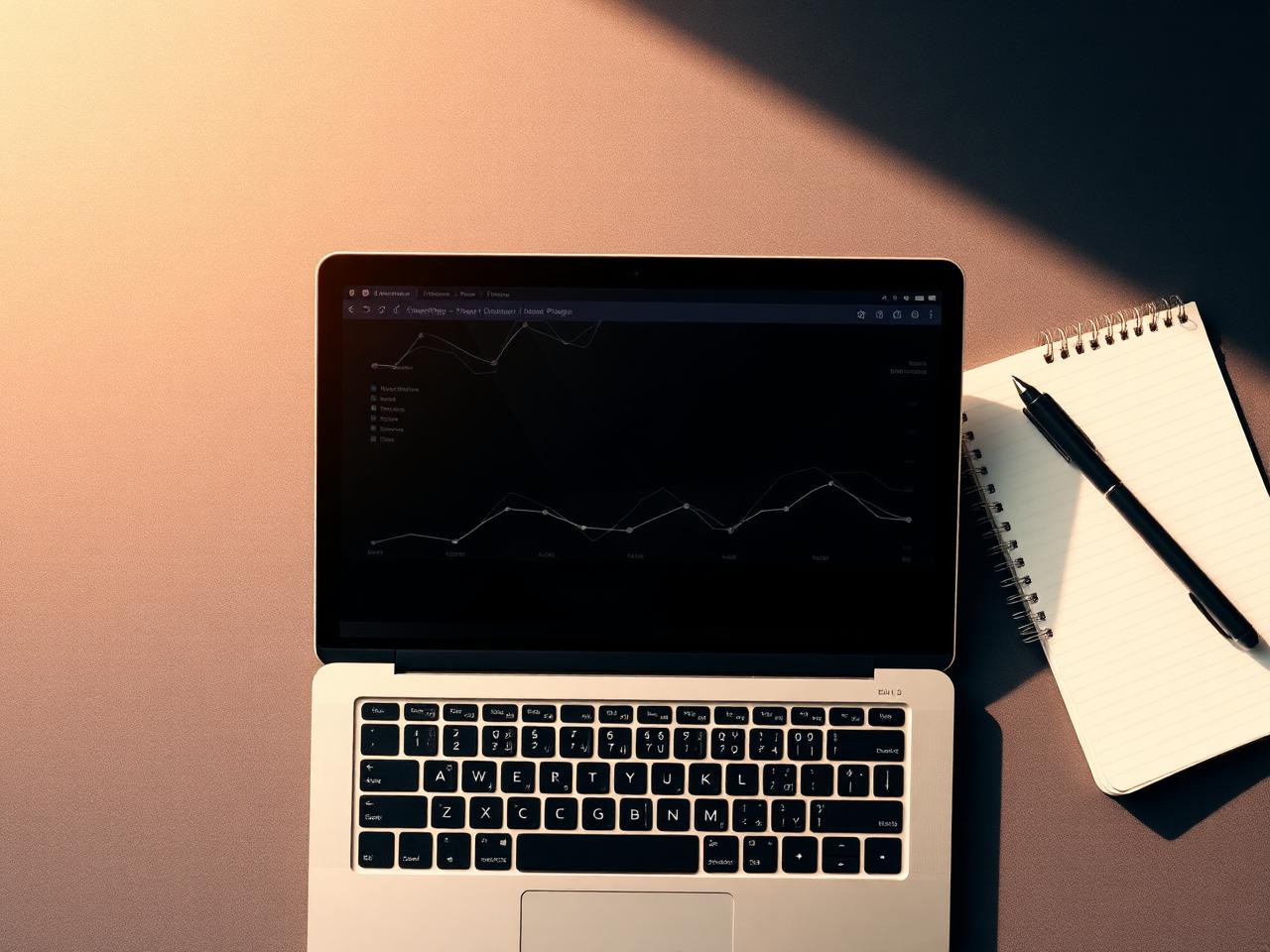Laptop showing CRM pipeline beside notebook - AI BDR Agent