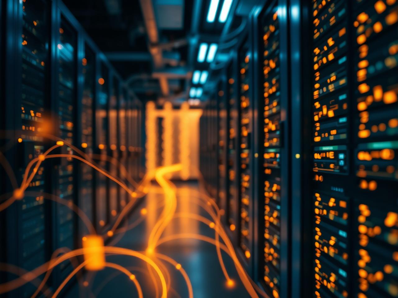 Glowing server racks with data flow lines - Server-Side GTM + CAPI